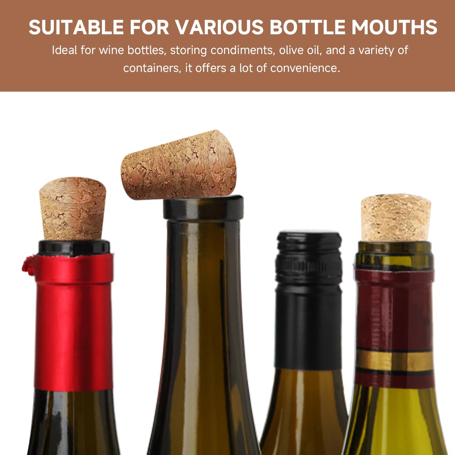 Paquete de 30 tapones de corcho cónicos, tapones de botella de vino, tapones de corcho de repuesto, tapones de botella a prueba de fugas, tapones de sellado, manualidades de corcho