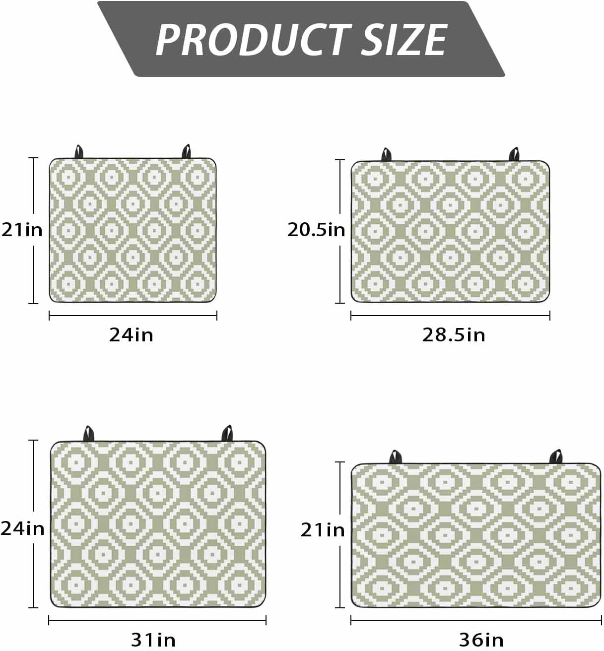 Stove Top Cover Modern Geometric Stove Cover for Electric Stove Top Sage Green Square Art Glass Cooktop Covers Anti-Slip Mat Heat Resistant Countertop Protector Kitchen Decor 31"x24"