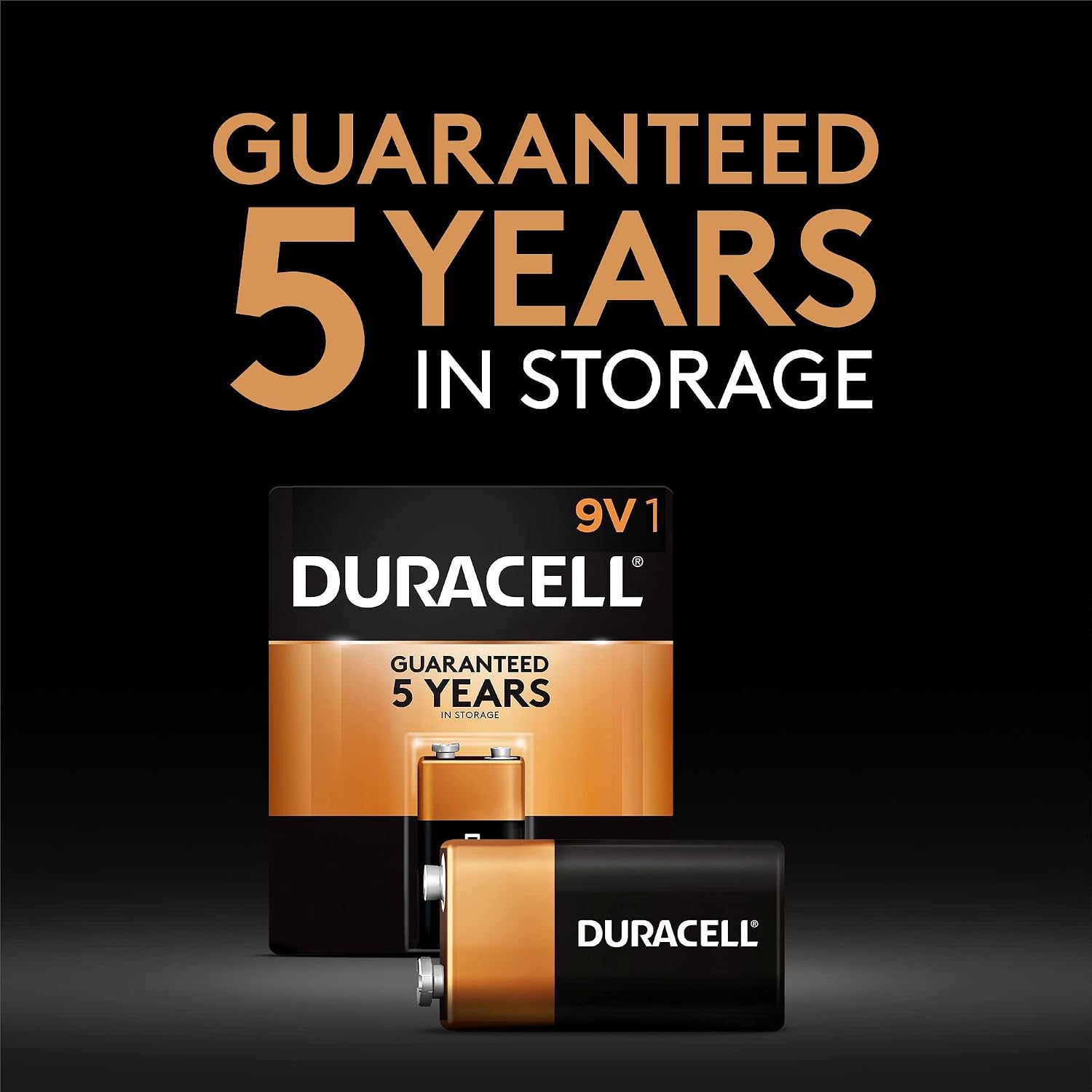 Duracell Coppertop 9V Battery, 1 Count Pack, 9-Volt Battery with Long-lasting Power, All-Purpose Alkaline 9V Battery for Household and Office Devices