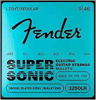 Fender Super Bullet® Strings, Aço Revestido de Níquel, Ponta de Bala, 3250LR, Gauges .009-.046, (6) para Guitarra, Baixo, Violão, Ukulele