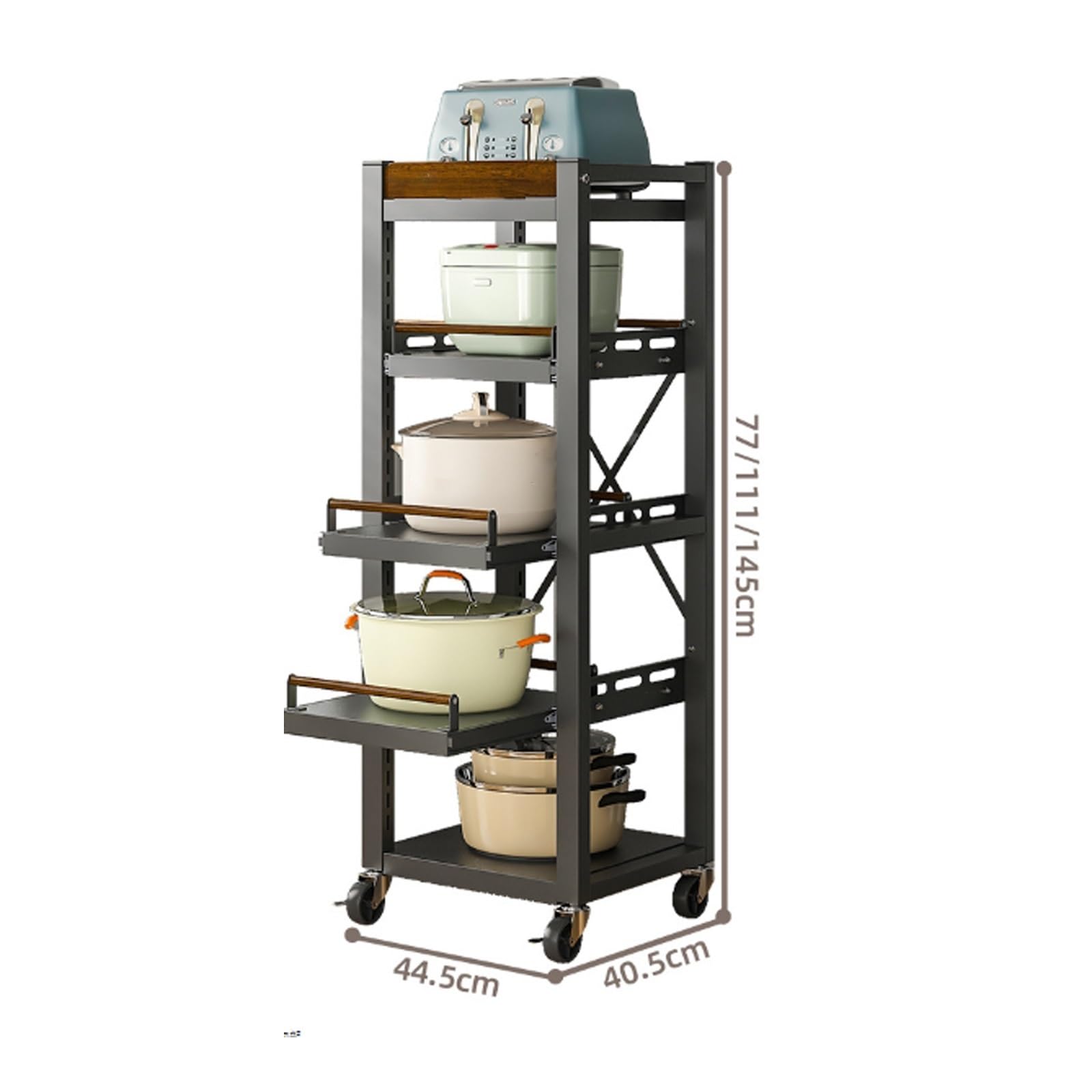 Amazon｜収納棚 キッチン可動収納ラック、床置き式引き出しポット