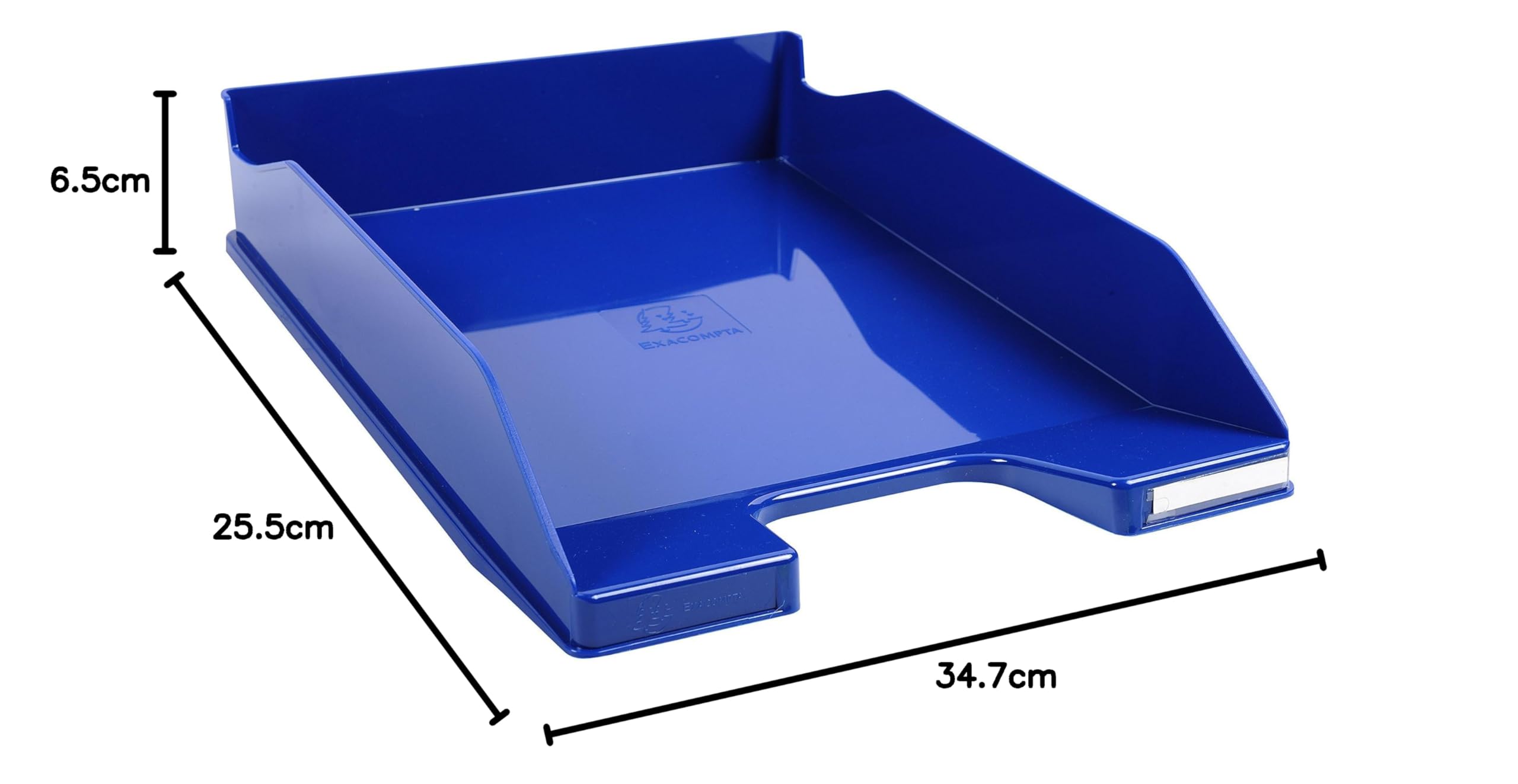 10 Corbeilles à Courrier Exacompta ECOTRAY Noir 34x25x6,5cm | Plastique Recyclé Certifié Ange Bleu