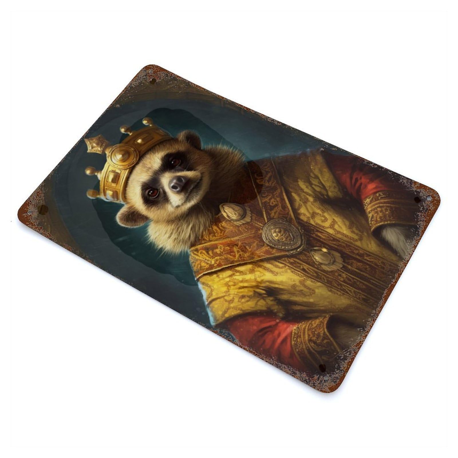 King Meerkat Rusty Metal Tin Sign 11.8"x7.9", Ideal for Patio, Garden Room And Bar Decor