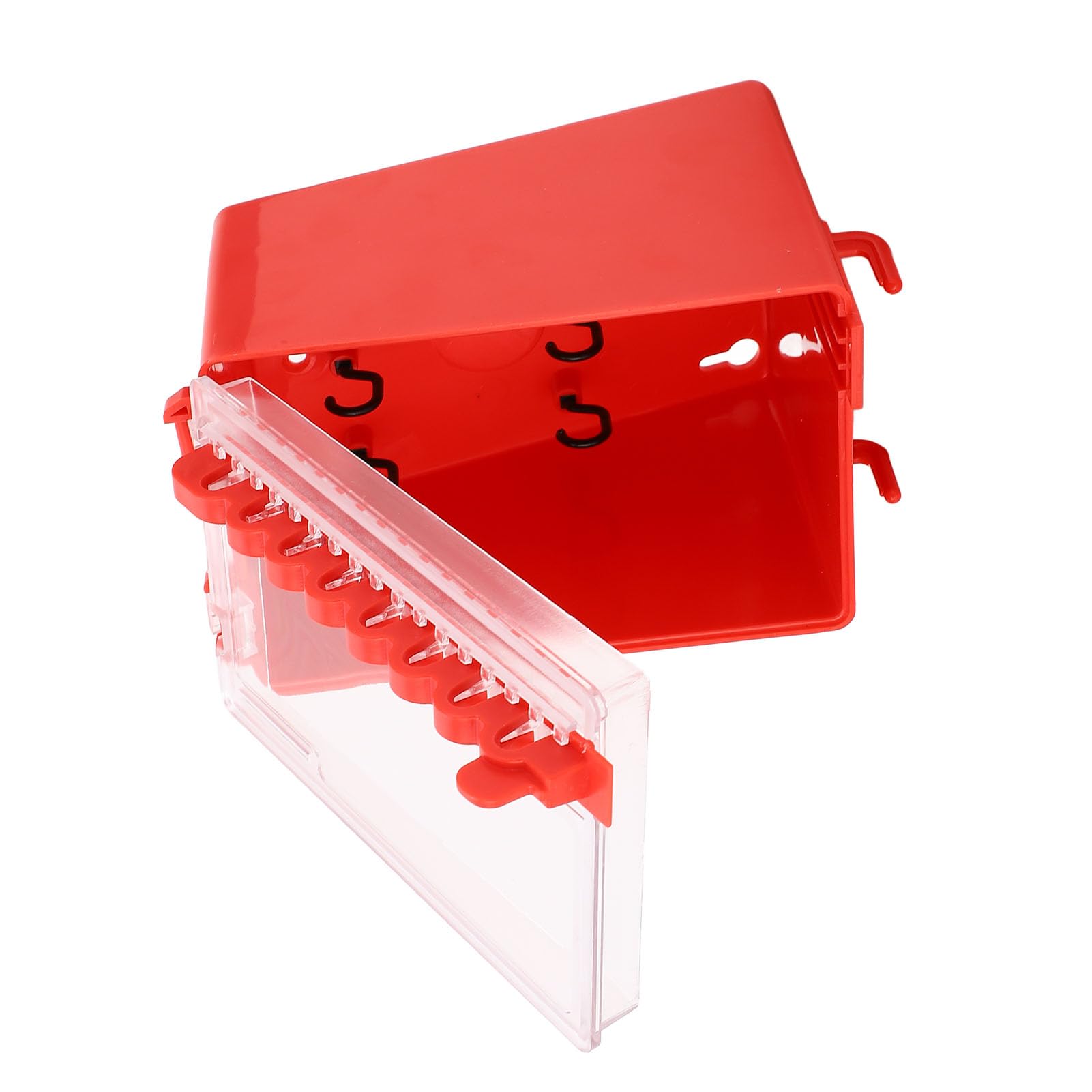 Lockout Tagout Group Lock Box Portable Wall Mount Group Lock 8 Hole Key Station with Transparent Panel Safety Box