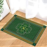 St.Patrick's Day Retro Entrance Door Mat, Lucky Clover Irish Low Profile Tradition Decor Welcome Mat
