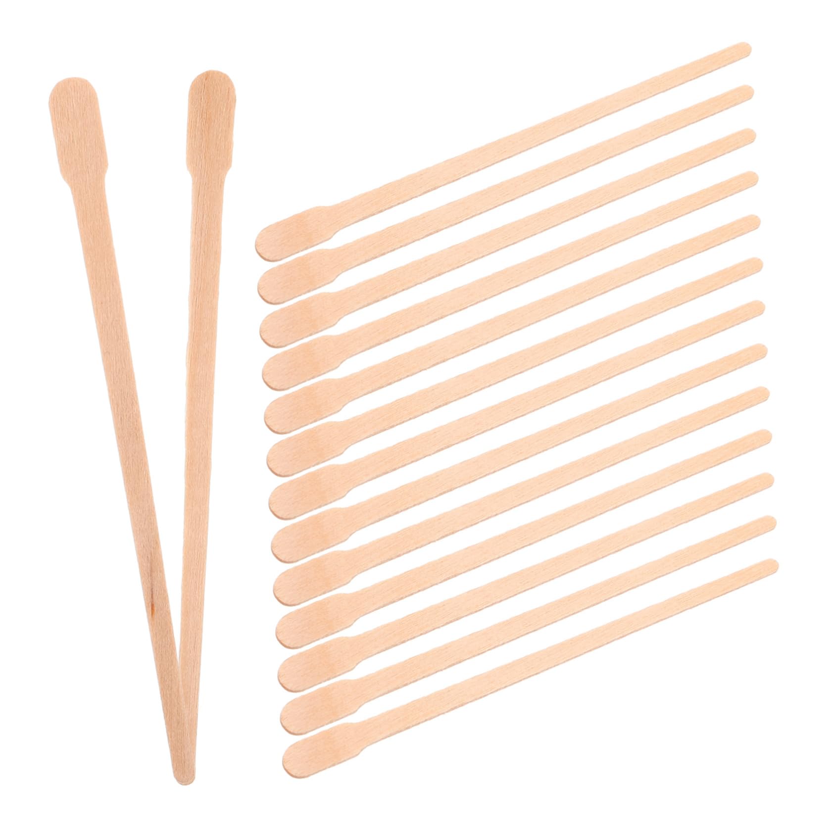 SHERCHPRY 100Pcs Wooden Top Wax Applicators for Body Hair Removal Irregular Waxing Sticks for Personal Care for Legs Arms and Sensitive Areas Single Use Wax Wands