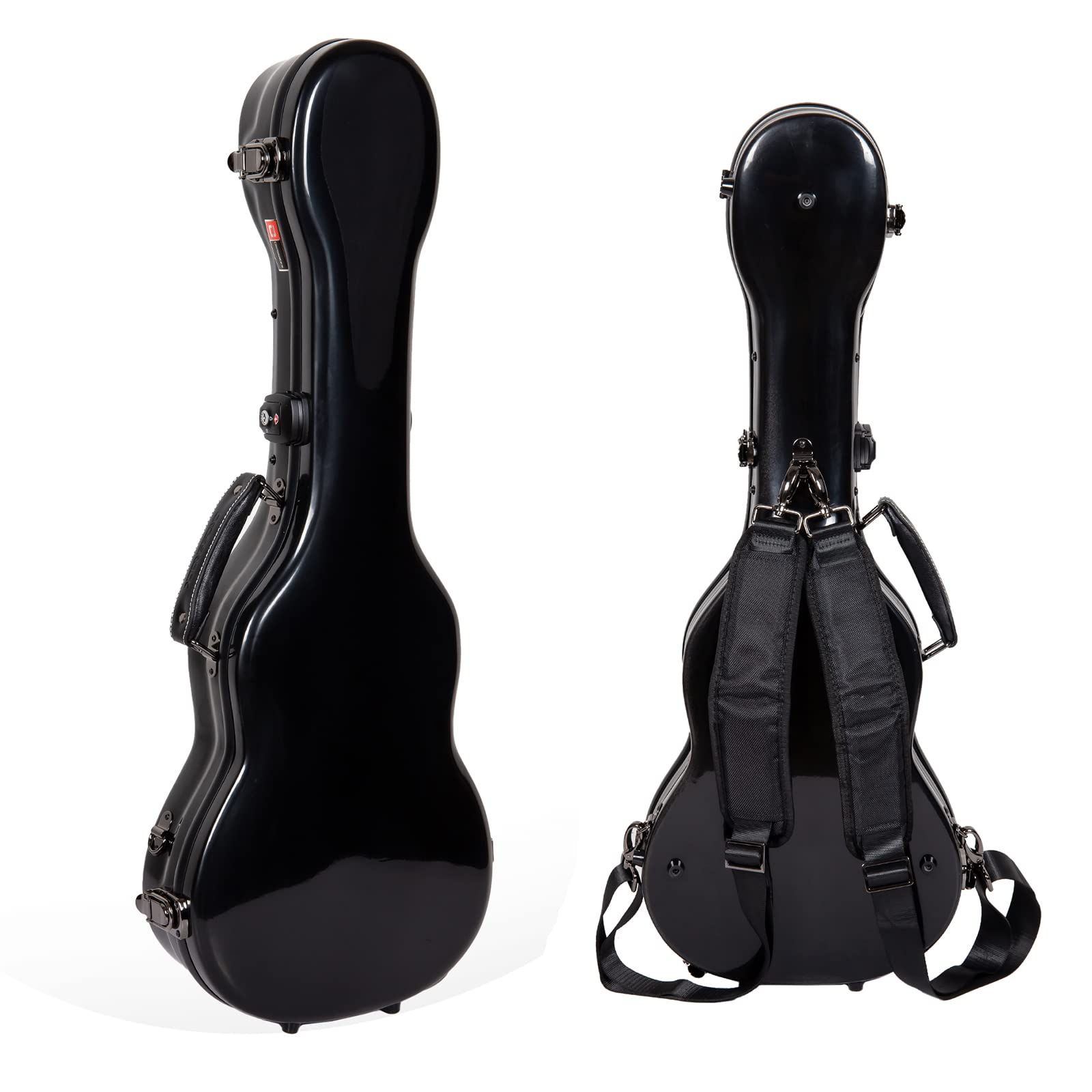 Crossrock 100% Purity Fiberglass Black Baritone Ukulele Case-15mm Thick Padded (CRF1020BUBK)