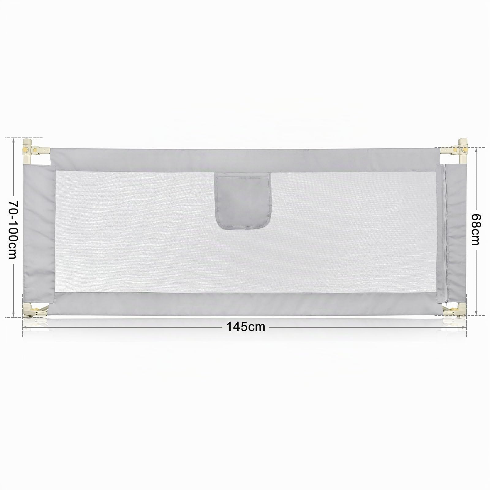 LANTUS Sbarra Letto Bambini 150cm/180cm/200cm Sponda Matrimoniale Protezione Removibile Sponde anti Caduta Grigio scuro 1 Lato-Grigio scuro - 1,5 m