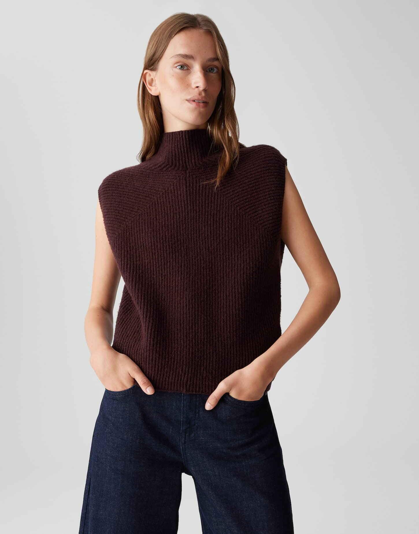 OPUS Damen Pullunder | PASILLA Regular Strickpullunder aus BCI Cotton Mix