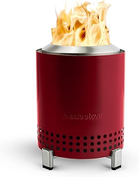 Solo Stove Mesa, 5.1 Inch Tabletop Fire Pit with Stand - Smokeless, Stainless Steel Fire Pit for Camping, Outdoor & Patio- Wood Burning or Pellet Fueled Portable Bonfire, 1.4lbs, Mulberry