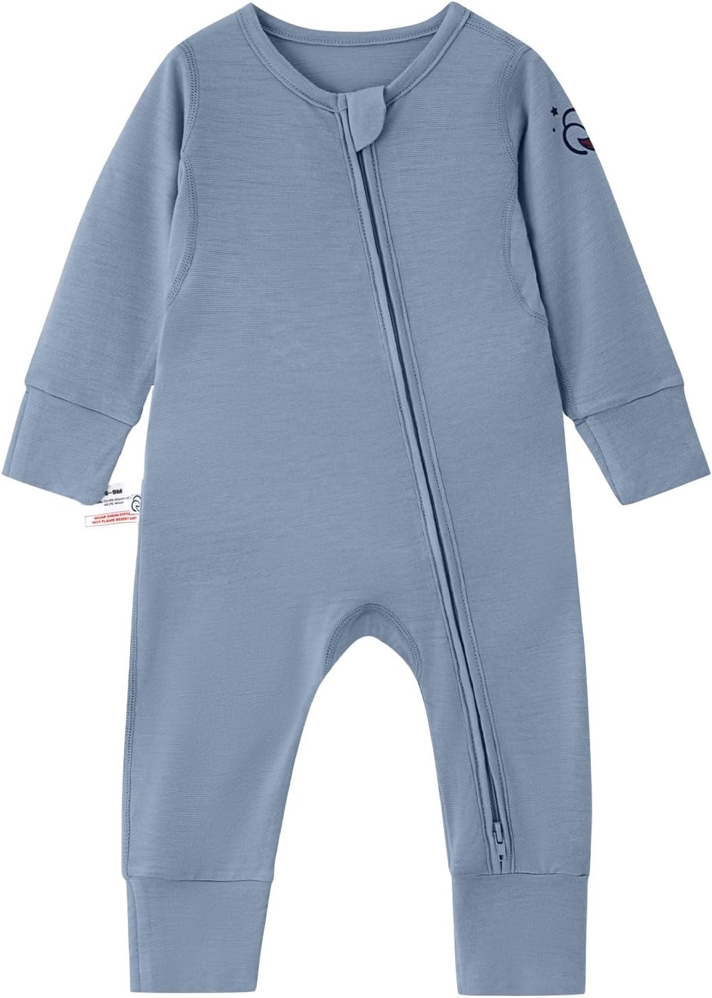 kaiya baby Unisex Zipper Closure Footies, Merino Wool ＆Rayon Made From Bamboo Bodysuit - Long Sleeve Bodysuit
