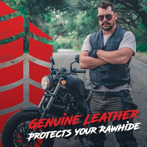 Hwk Motorcycle Leather Chaps For Men And Women, Black Motorcycle Chaps For Road Rash Protection And All-Weather Comfort, Cowboy Chaps For Enduro Motorsport Motorbike Riding, Waist 34'' #TOP4