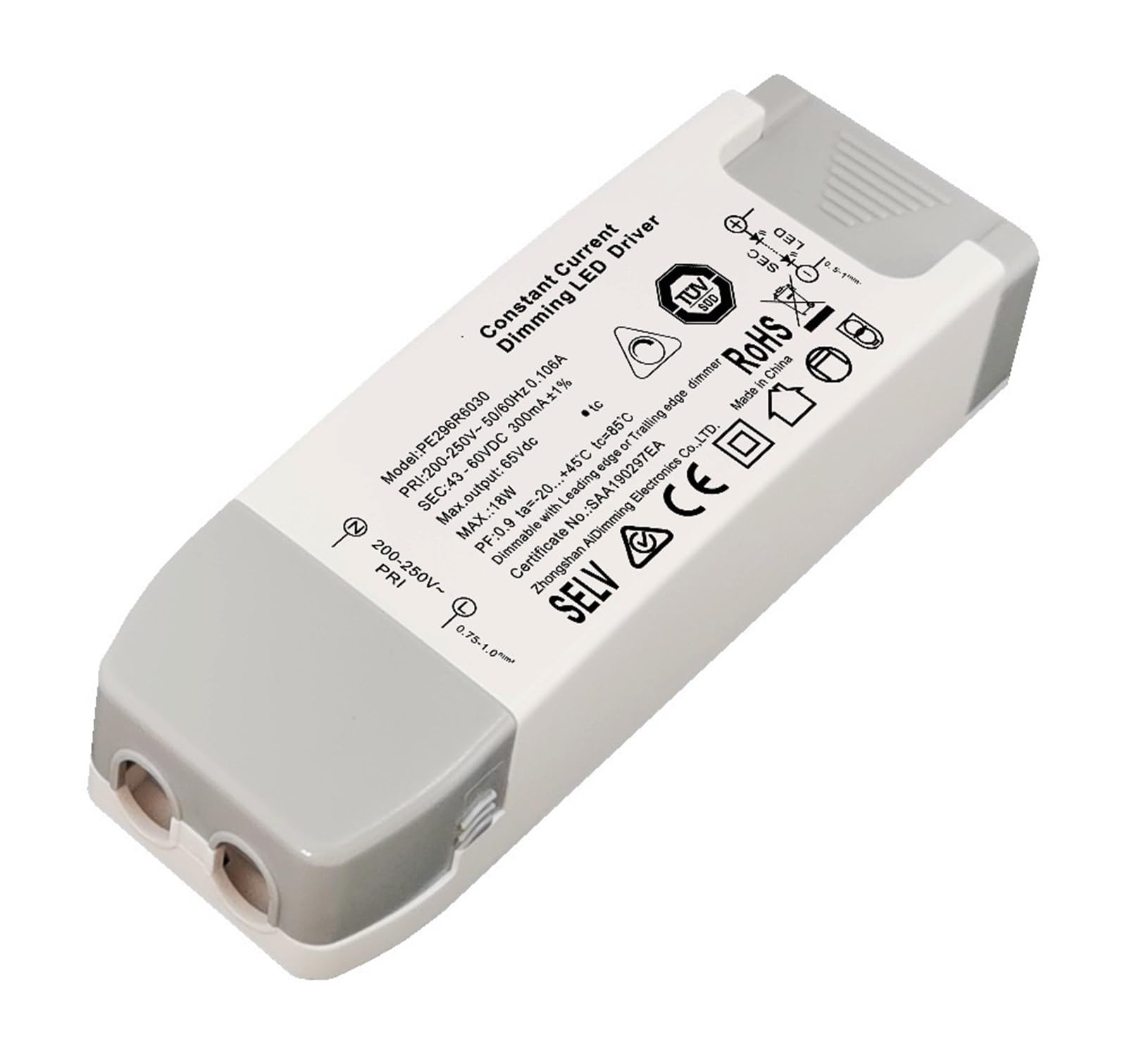 Gradation thyristor SAALED PE296 18W pour un contrôle de lumière fluide