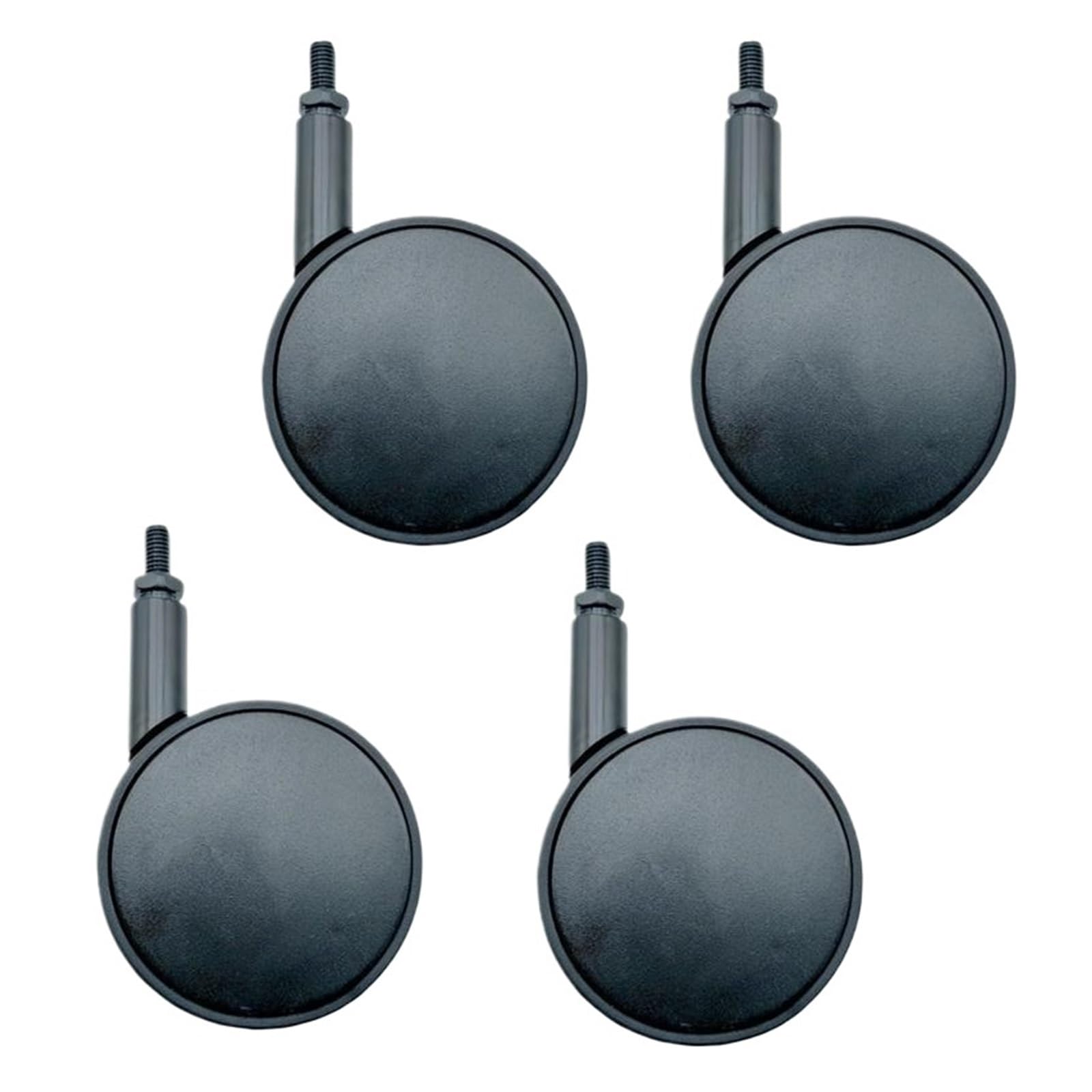 Rotella In Lega Di Zinco Da 4 Pezzi Da 3 Pollici, Tavolino Da Pranzo | Sedia, lega di zinco, asta a vite, girevole a 360°, rullo liscio, 4 pezzi, WH-ZFC3(Black)