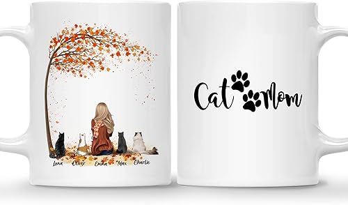 Miniatura 21 de Gossby Taza de café personalizada para mujer, regalo personalizado para mamá con diseño, nombre, raza, cumpleaños, día de la madre, regalo temático