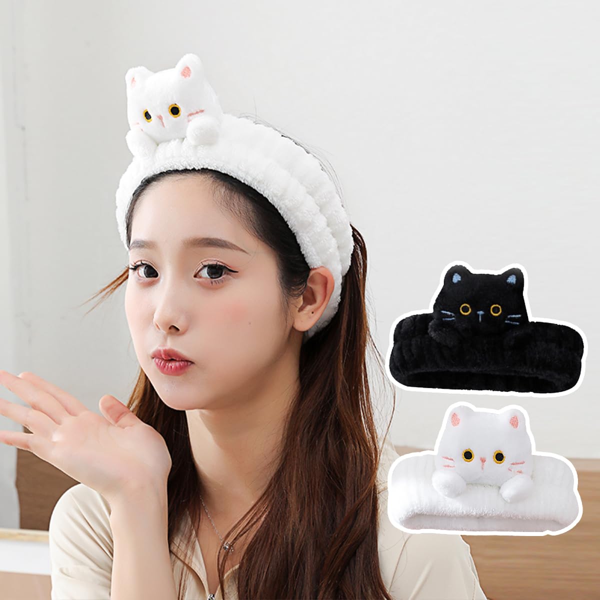 Amazon | Rokutan 洗顔用 ヘアバンド 可愛い ヘッドバンド ねこ 化粧用