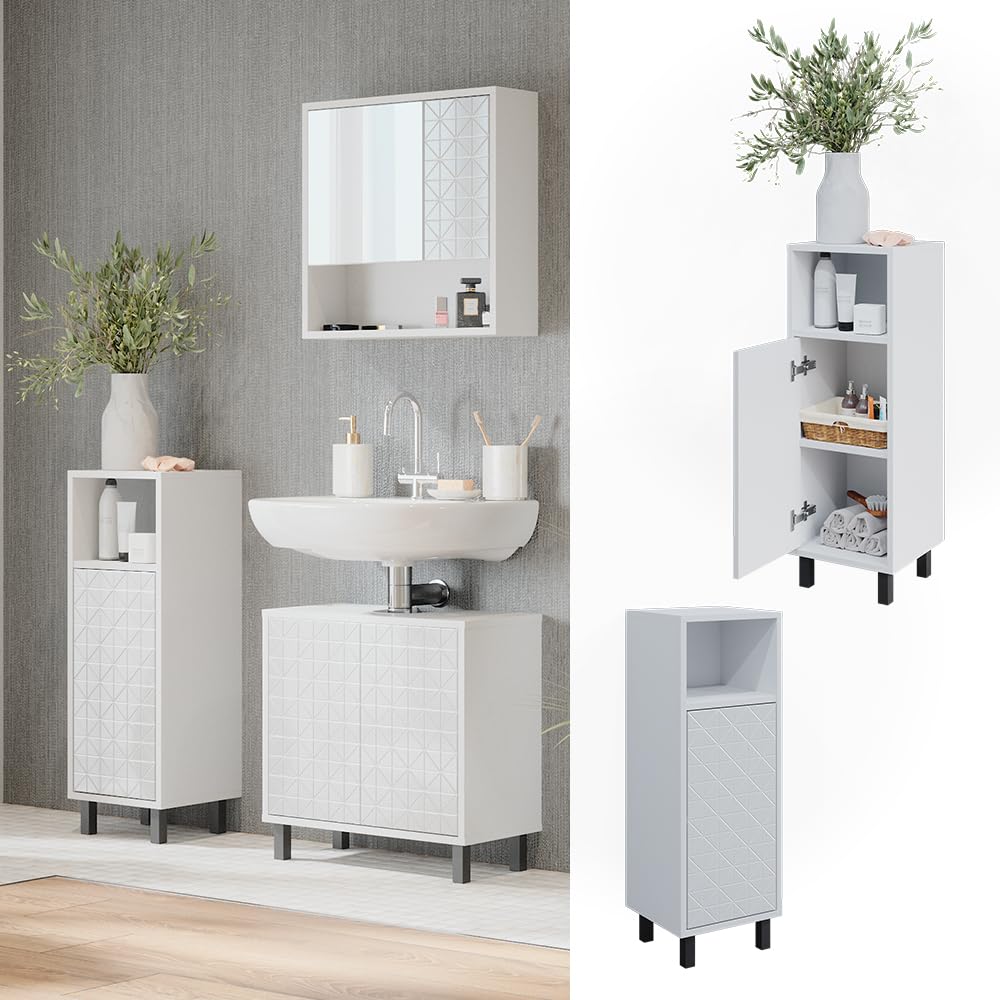 Vicco Midischrank Agasta, Weiß, 30 x 87.2 cm