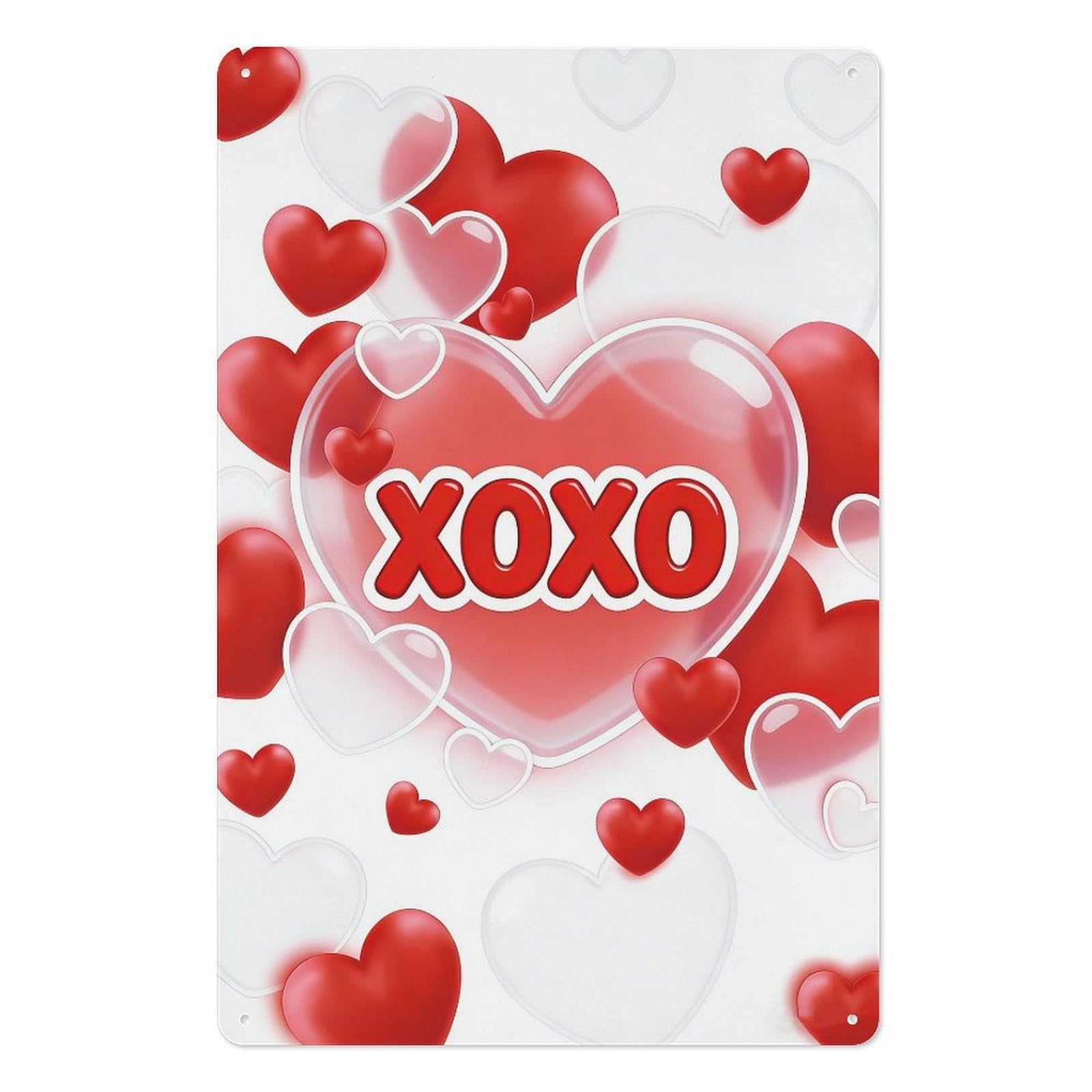 peiyeety Sweet Romantic Hearts Metal Tin Sign 8x12 Inch – Modern Wall Decor Wall Art Plaque for Valentine’s Day Loving Greeting
