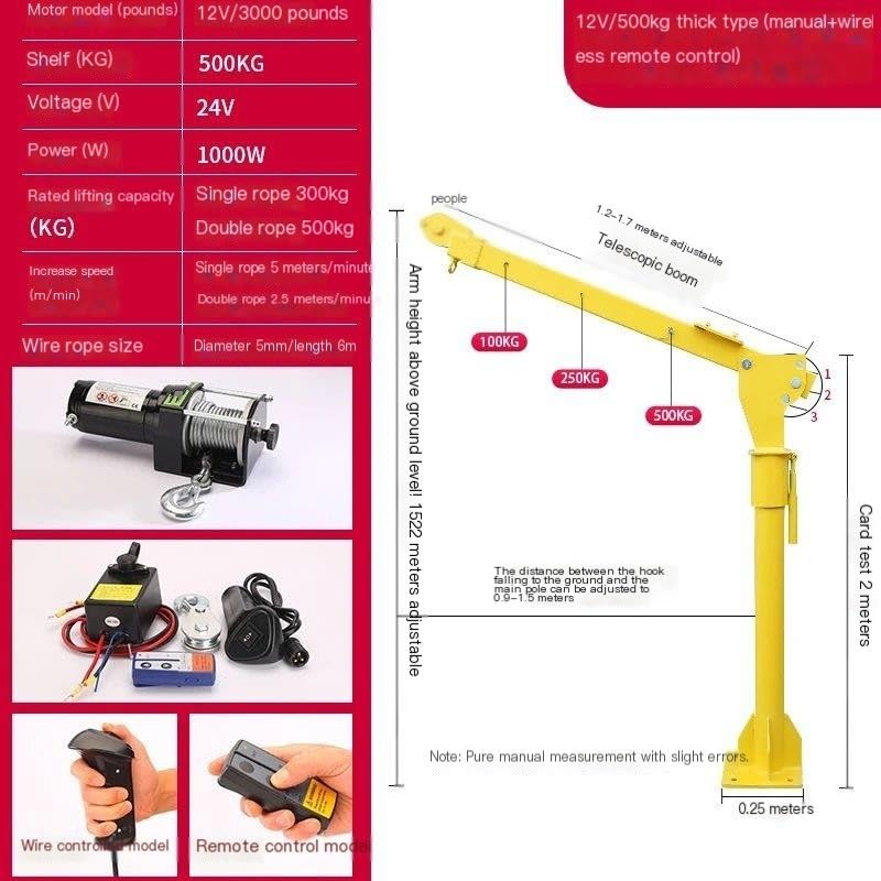 Mały dźwig z samochodem elektryczny do podnoszenia 220 V Dźwigi i wciągniki holownicze(12v 500KG wireless)