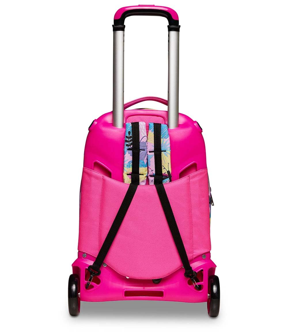 Zaino Scuola Con Carrello Sganciabile A 2 Ruote - Trolley Jack 2WD - SJ GANG - CLACK IT GIRL - 3 in 1 - Triplo Uso - Con Tasca Portaborraccia - Per Bambina - Azzurro