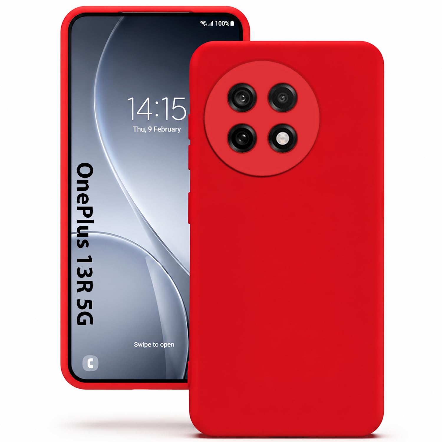 OnePlus 13R 5G Silicone Case - Red -1