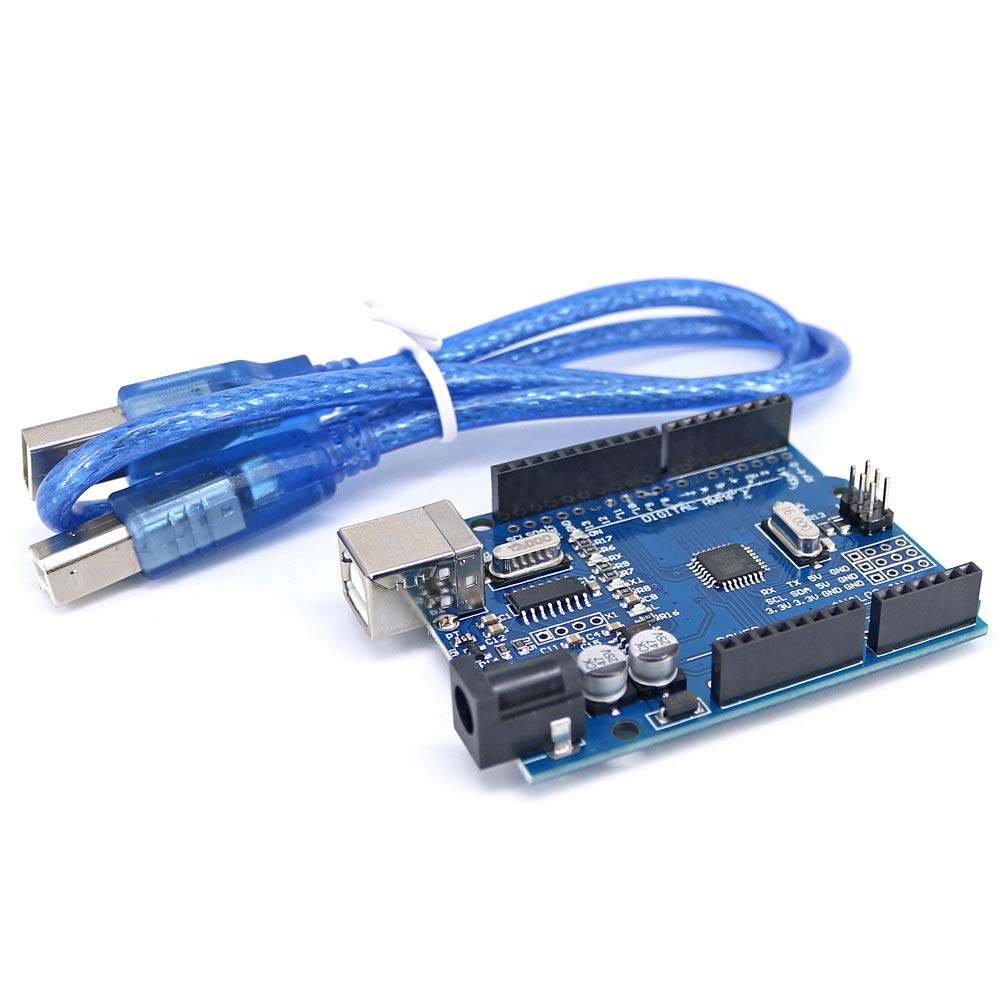 Carte Arduino UNO R3 REV3 Avec ATmega328 Et CH340 – Inclut Broches Et Câble USB – Neuf