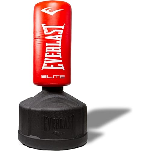 Everlast Elite High Density Foam Freestanding 2 Piece Exercise Heavy Bag for Home Gym Training, Boxing, Kicks, and Strikes, Red and Black