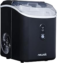 NewAir Nugget Ice Maker | Countertop Portable Ice Machine | 26 lbs/Day Soft Chewable Nugget Ice in 10 Min | Matte Black Compact Design