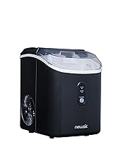 NewAir Nugget Ice Maker | Countertop Portable Ice Machine | 26 lbs/Day Soft Chewable Nugget Ice in 10 Min | Matte Black Compact Design