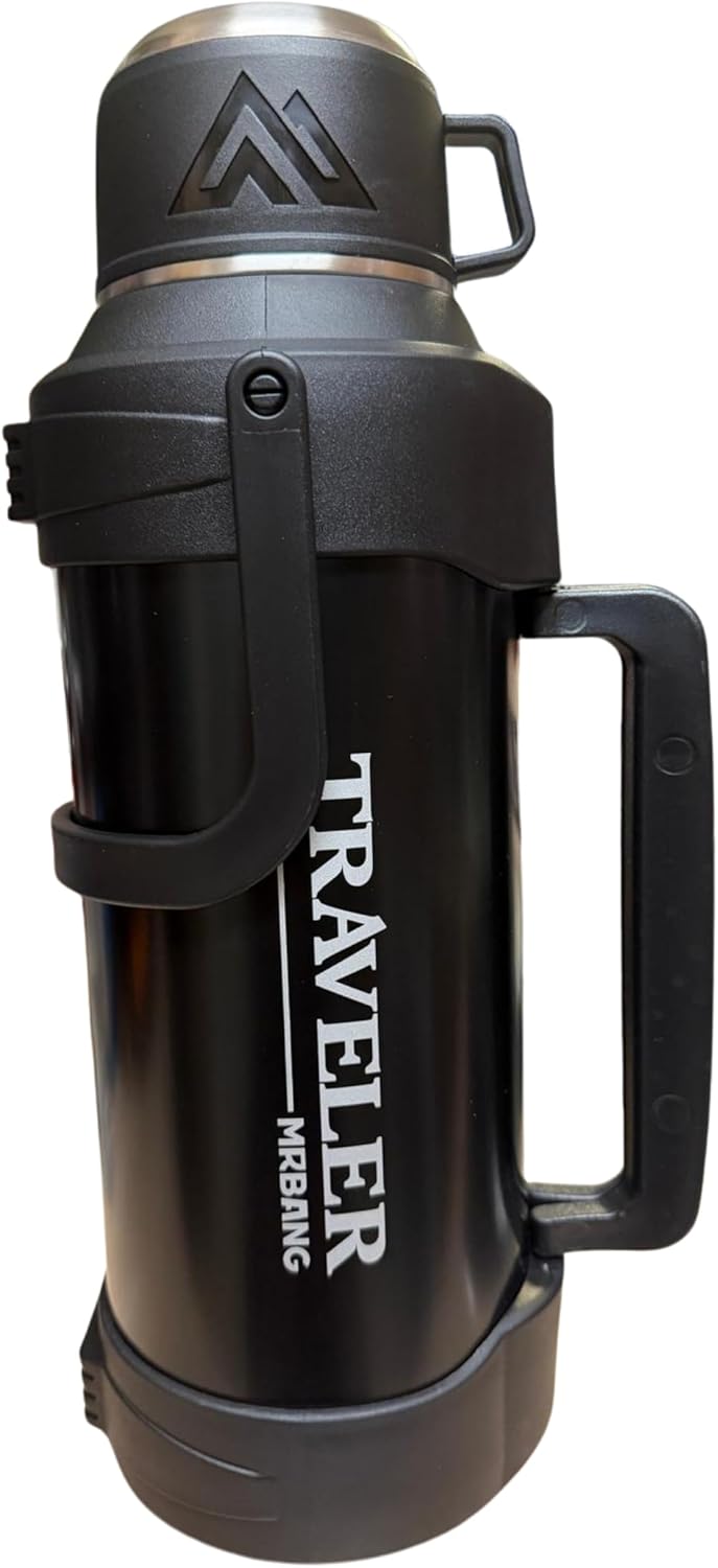 176oz Large Capacity Vacuum Insulated Water Bottle with Tea Infuser, Double Wall Stainless Steel cylinder for Hot & Cold Drinks, Leakproof Travel Flask for Camping, Gym & Office (Silver)