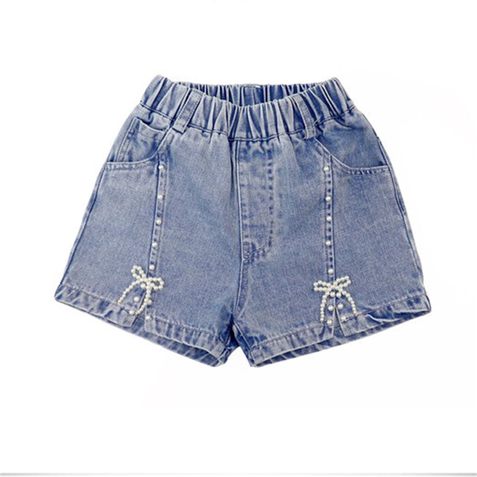 Short en jean stretch pour filles avec taille haute confortable - 8