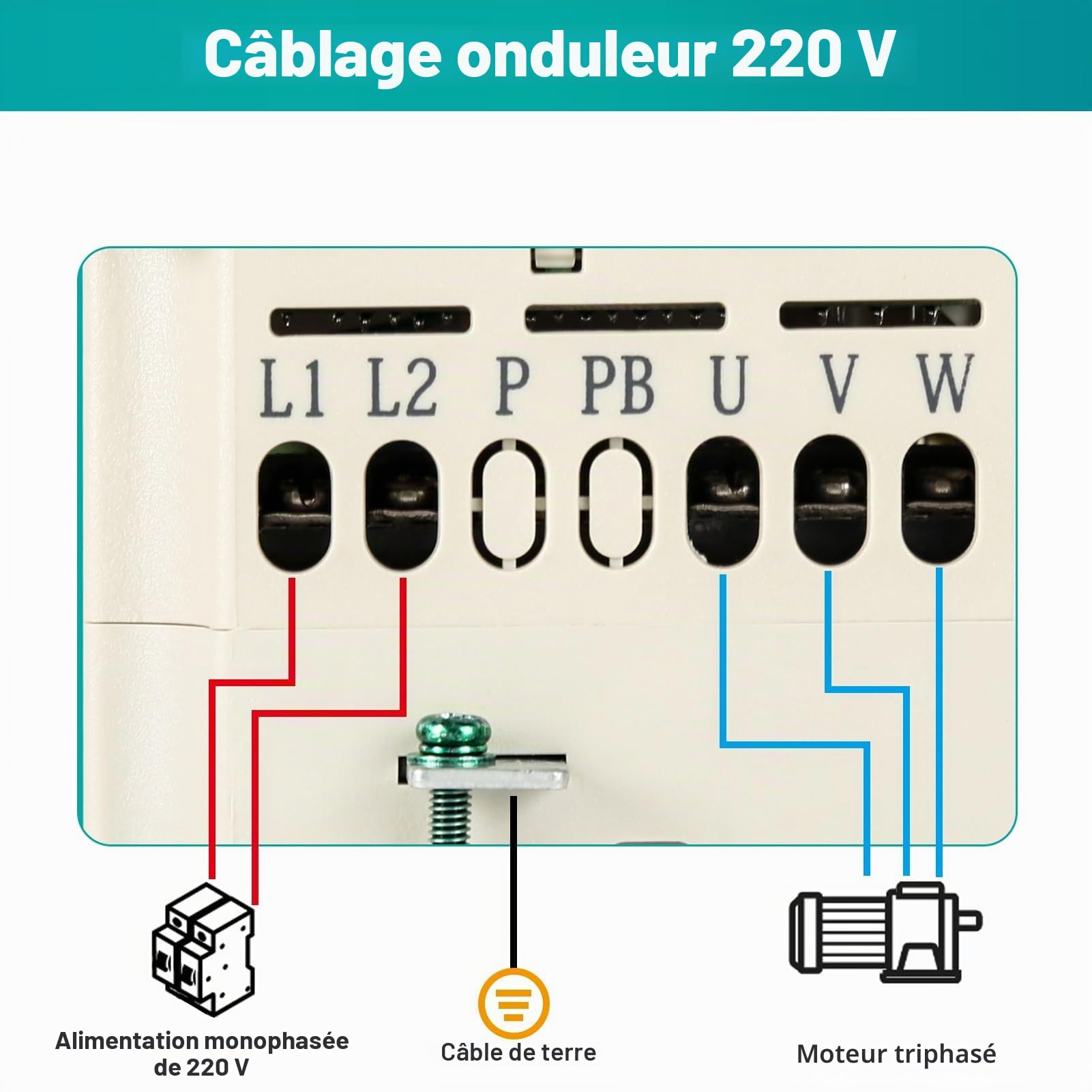 Jadeshay Transformateur Triphasé à Monophasé Variateur de Fréquence 220V Monophasé vers 220V Triphasé Convertisseur de Fréquence pour Moteur VFD pour 0.75 KW Contrôle de Vitesse de Moteur