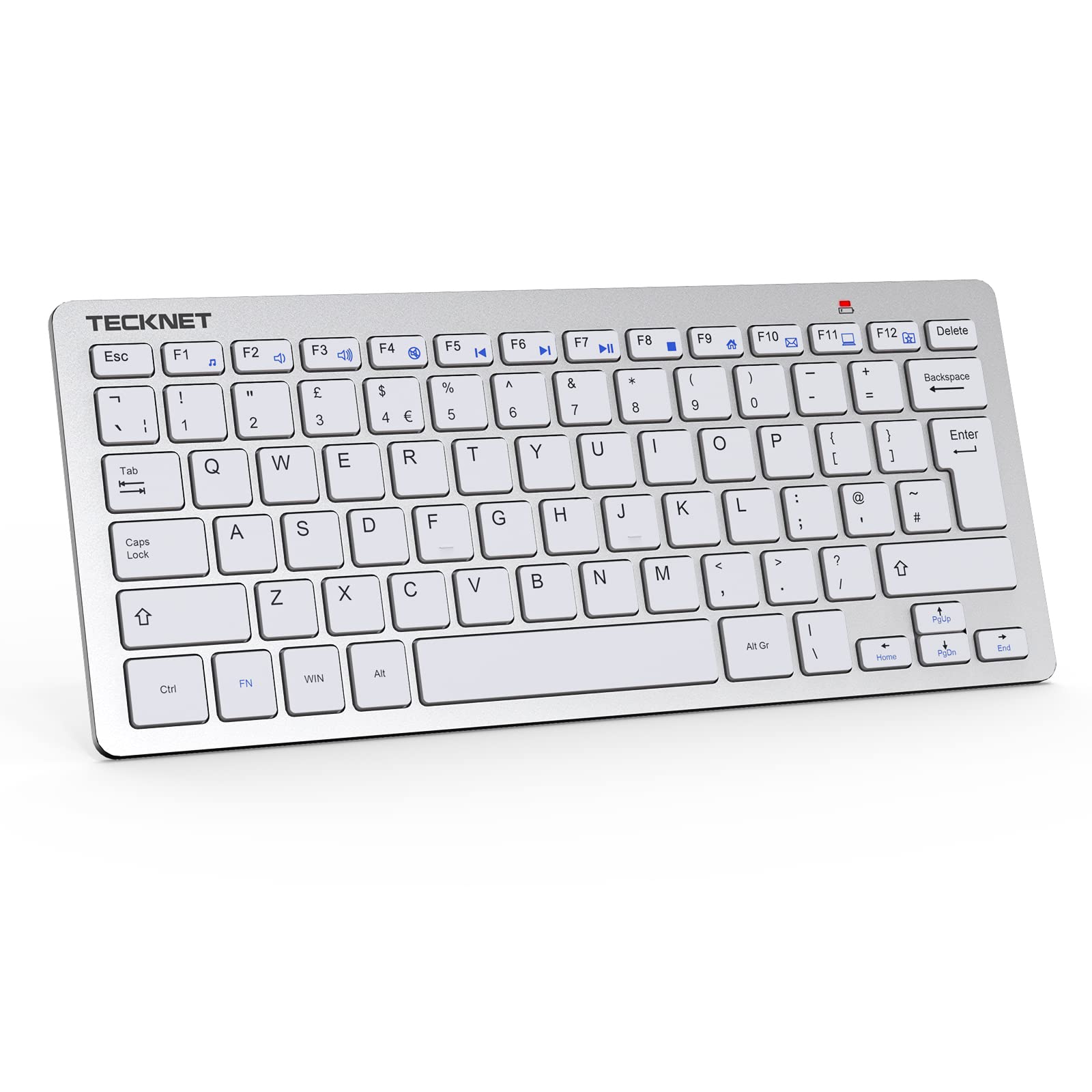 TECKNET Kabellose Mini-Tastatur, 2,4 G, ultradünn, kabellos, USB, Laptop, für PC, Android, Smart-TV, Laptops