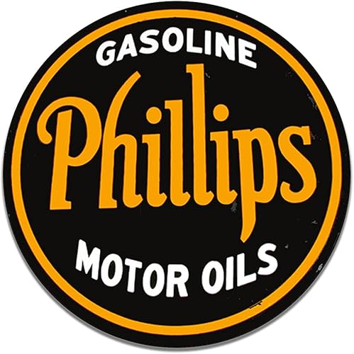 Brotherhood Philips Ethyl Gasoline Corporation Motor Oil Gas Insignia Emblema Seal Vintage Gas Signs Reproducción Car Company Vintage Style Metal