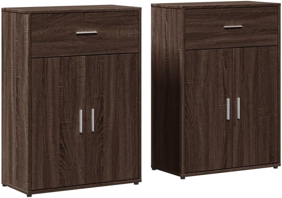 Hommdiy Sideboards Pack of 2 Wood Composite Living Room Cupboards
