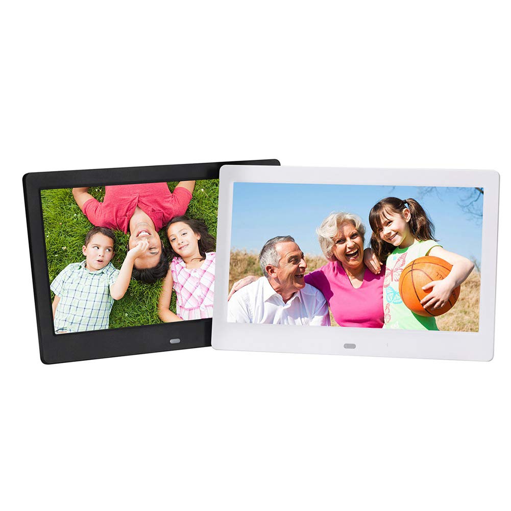 Cadre Photo numérique, Cadre Photo numérique 10 Pouces 1024x600 LED Album Photo électronique, 16: 9 Affichage LED Photos, Musiques, Vidéos Alarme de Calendrier dalbum numérique, Prise en Charge USB
