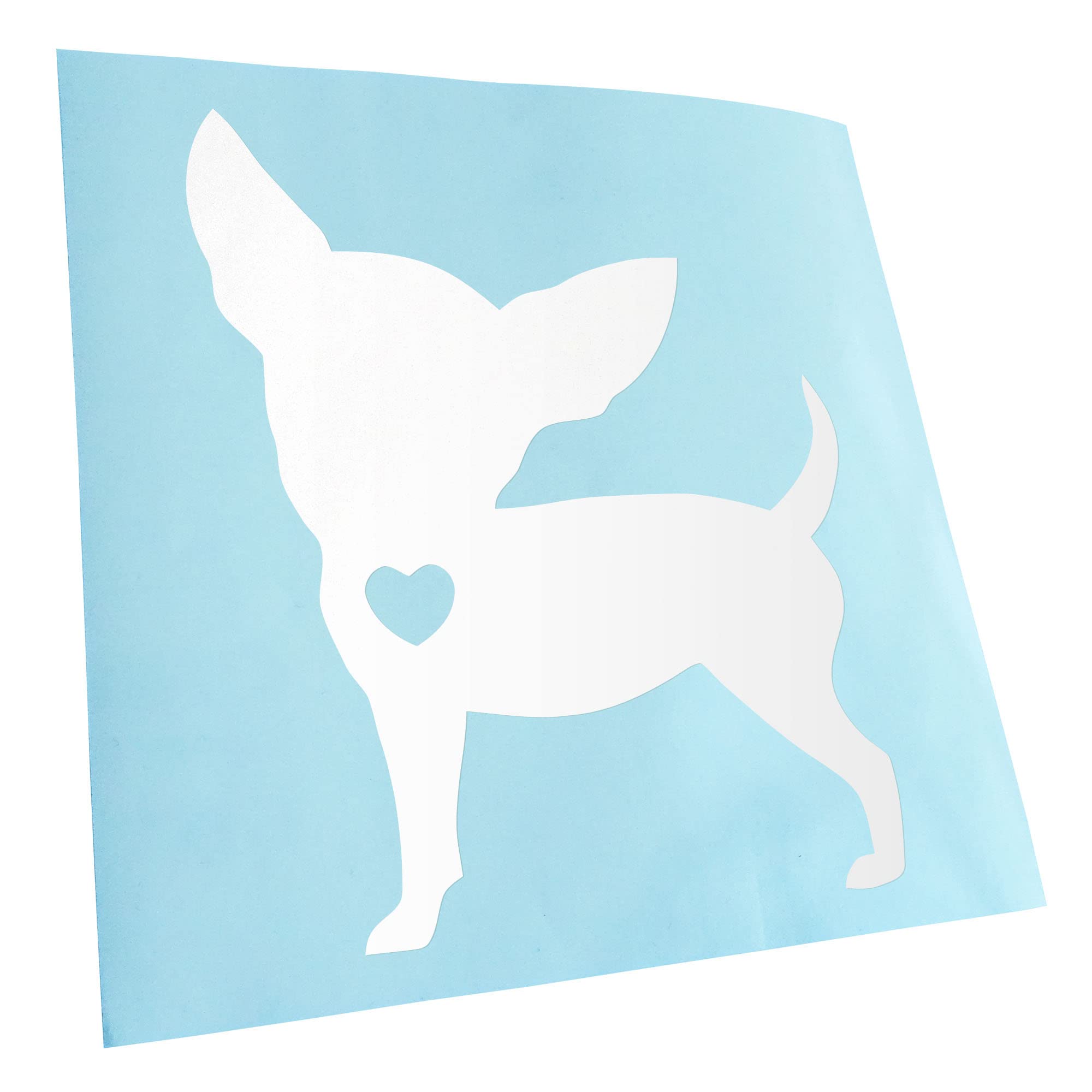 Kiwistar - Car Sticker - White - 24 x 20 cm Chihuahua Love Silhouette - Rear Window Car Sticker Weatherproof for Car Truck Moped Truck - Sticker Exterior Self-Adhesive Tuning Accessories for Window
