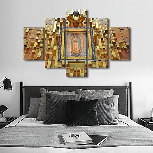 Vista 131 de TUMOVO 5 paneles de arte de pared de volcán en México, impresión sobre lienzo, paisajes naturales, cuadros para dormitorio, decoración del hogar