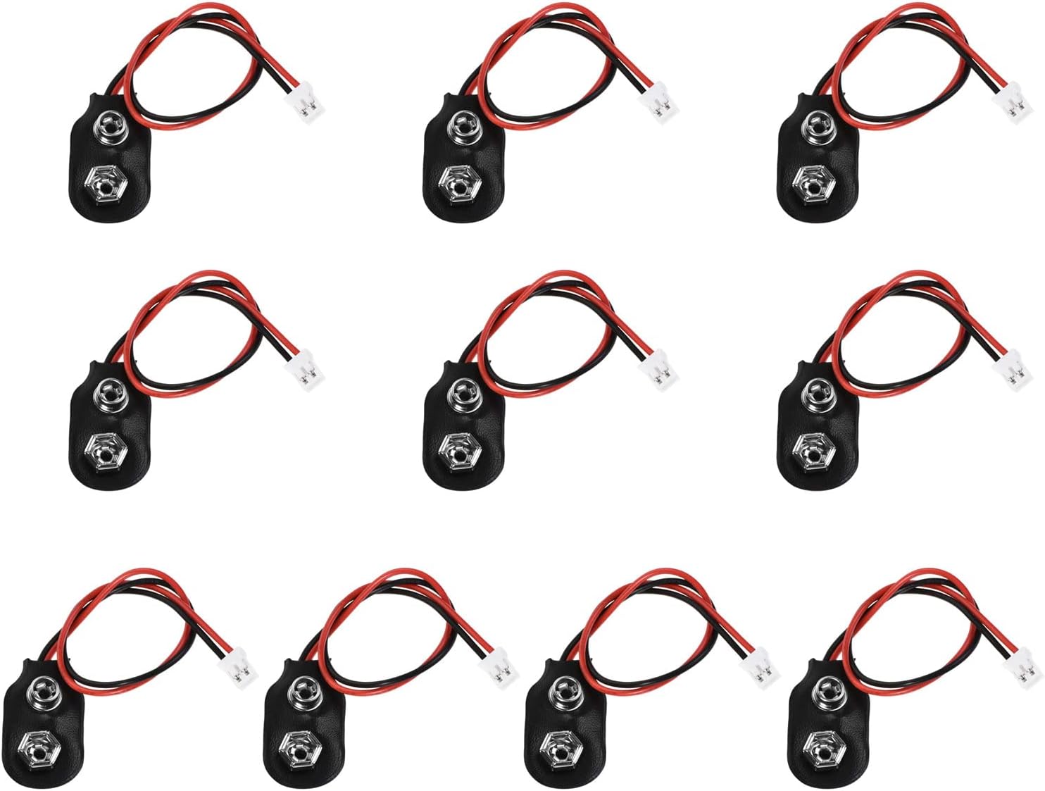 DMiotech 10 Pack 9V Battery Clip Connector Faux Leather