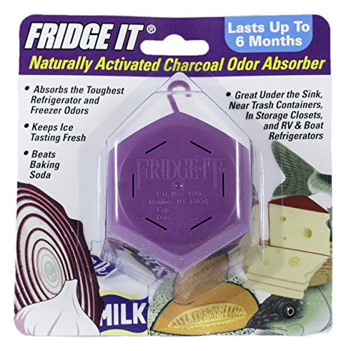InnoFresh Fridge-It- Refrigerator Deodorizer, Odor Absorber and Air Freshener- 1 Pack. Natural Activated Charcoal and Fragrance Free, Lasts up to 6-Months