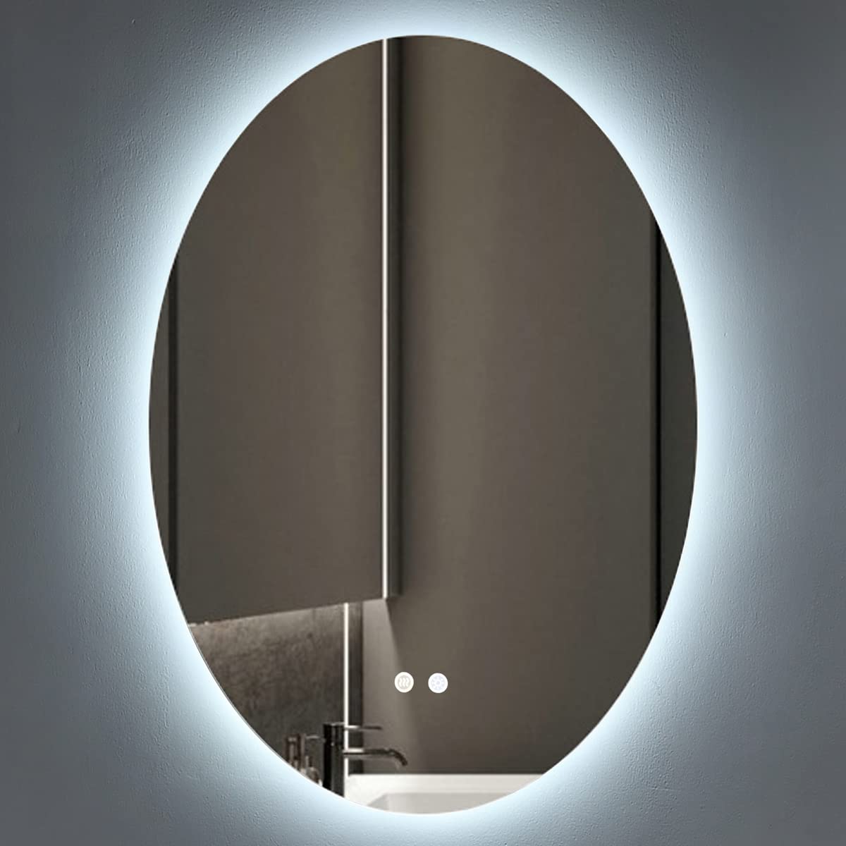 Buy VOKIM LED Bathroom Mirror 32x24 Inch Oval AntiFog Mirror with