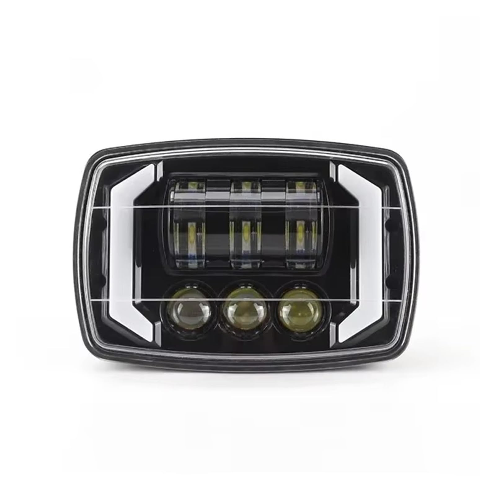 Proyector Moto Faros Delanteros Faro Delantero Tipo Ojo De Ángel para Motocicleta Montaje Luz Trabajo para Coche Impermeable 1 Pieza LED Cuadrado 4"