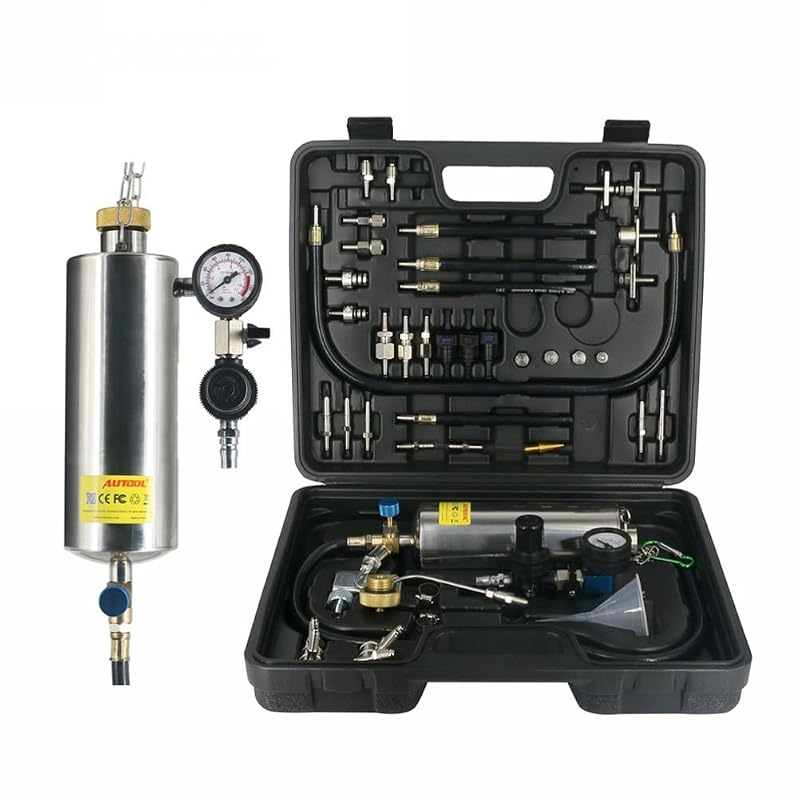 Kit de Limpeza de Injetores de Combustível AUTOOL C100 com Regulagem de Pressão, Reservatório de 1 L e Adaptadores