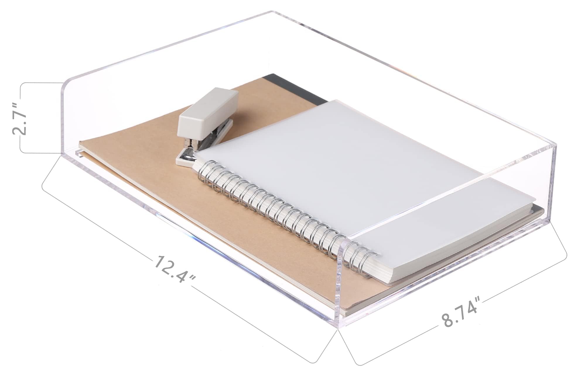 SANRUI 4-stöckiger Papier-Organizer für den Schreibtisch, stapelbare Briefablage, transparente Papierablage, Schreibtisch-A4-Aktenablage, Organizer, Papiersortierer für Büro, Zuhause oder Schule, 31,5