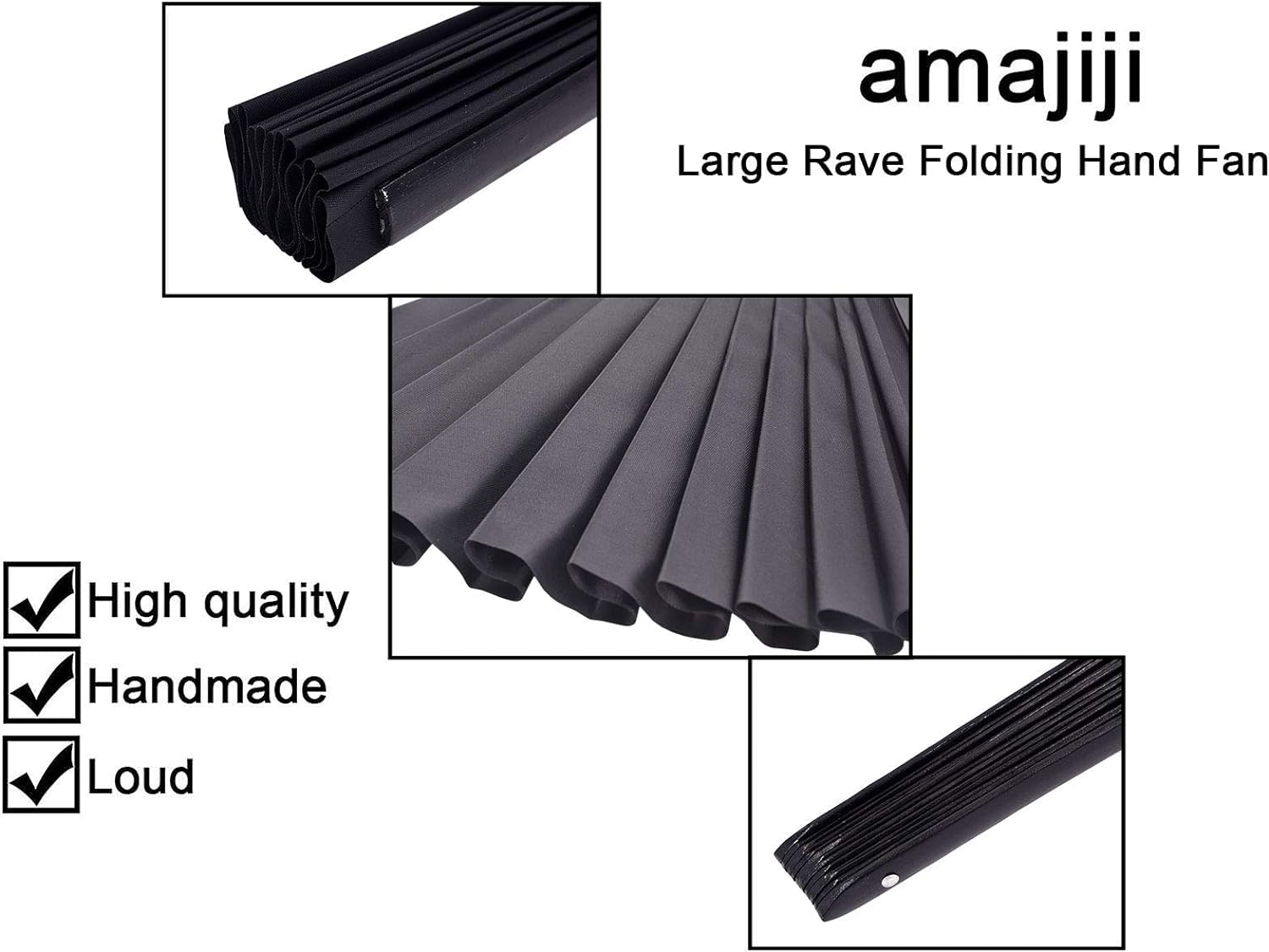 Abanicos plegables de mano de tela de seda china para mujeres y hombres, ventilador de mano plegable negro para baile, boda, fiesta
