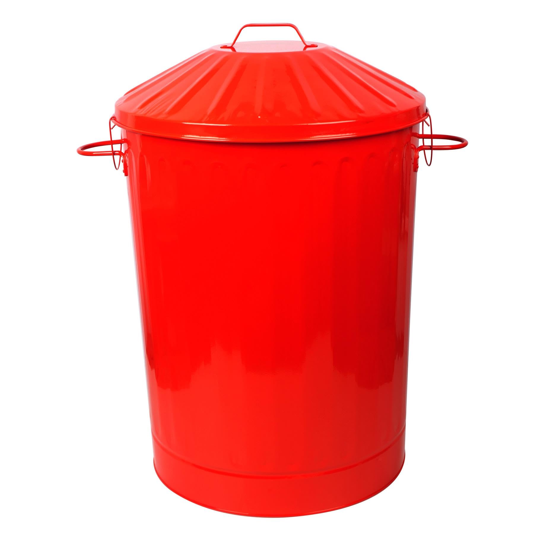 simpa 60L Colourful Vintage Style Metal Tapered Dustbins & Lids - Pink 62cm (H) x 38cm (Dia) — view 41
