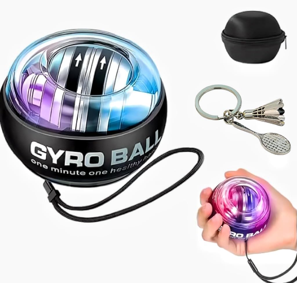 Hand Grip Strengthener Ball Wrist Ball gyro Ball Exerciser Auto-Start Wrist Balls Hand Exerciser Devices with LED Lights for Strengthening Arms Hand strengthening Devices