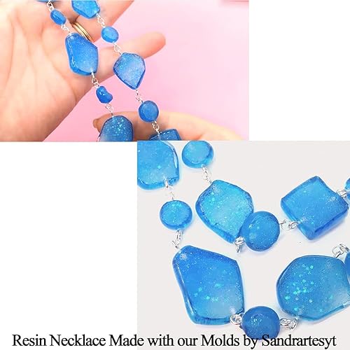 Miniatura 5 de Juego de moldes de silicona de resina epoxi de ágata druzy para joyería de cabujón de geoda, pendientes, pulseras, 33 formas de 0,35 a 1,65 pulgadas