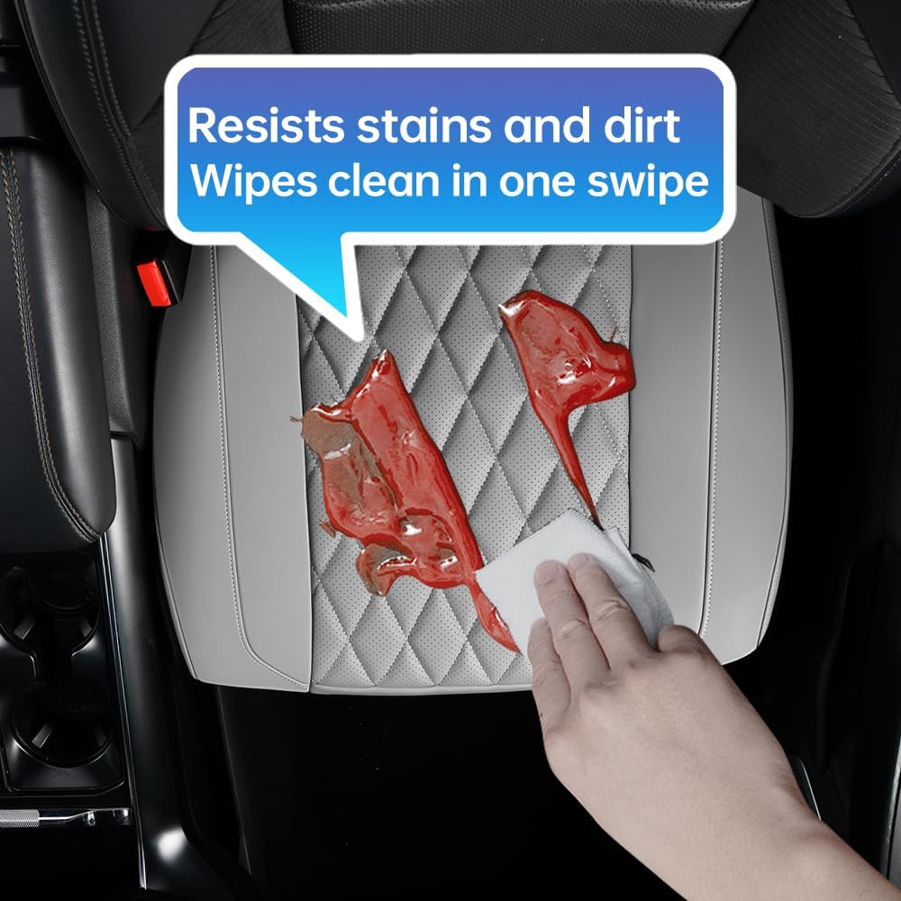 1P Front Bottom Car seat Cover Non-Slip Full-Wrap Protection Wear-Resistant Leather, Stain Water Resistant, Odorless Matches The Original Vehicle Style Sedan SUV Truck Fits 90% of Vehicles