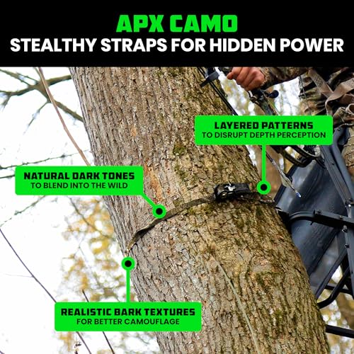 Image of Rhino USA x Realtree Ratchet Straps Tie Downs (4PK) - 1 inch x15' (1,823lb Break Strength) - Ultimate Tie Down Straps with Safety S Hooks - for Trucks, Cargo, Moving, Appliances- Realtree APX Camo